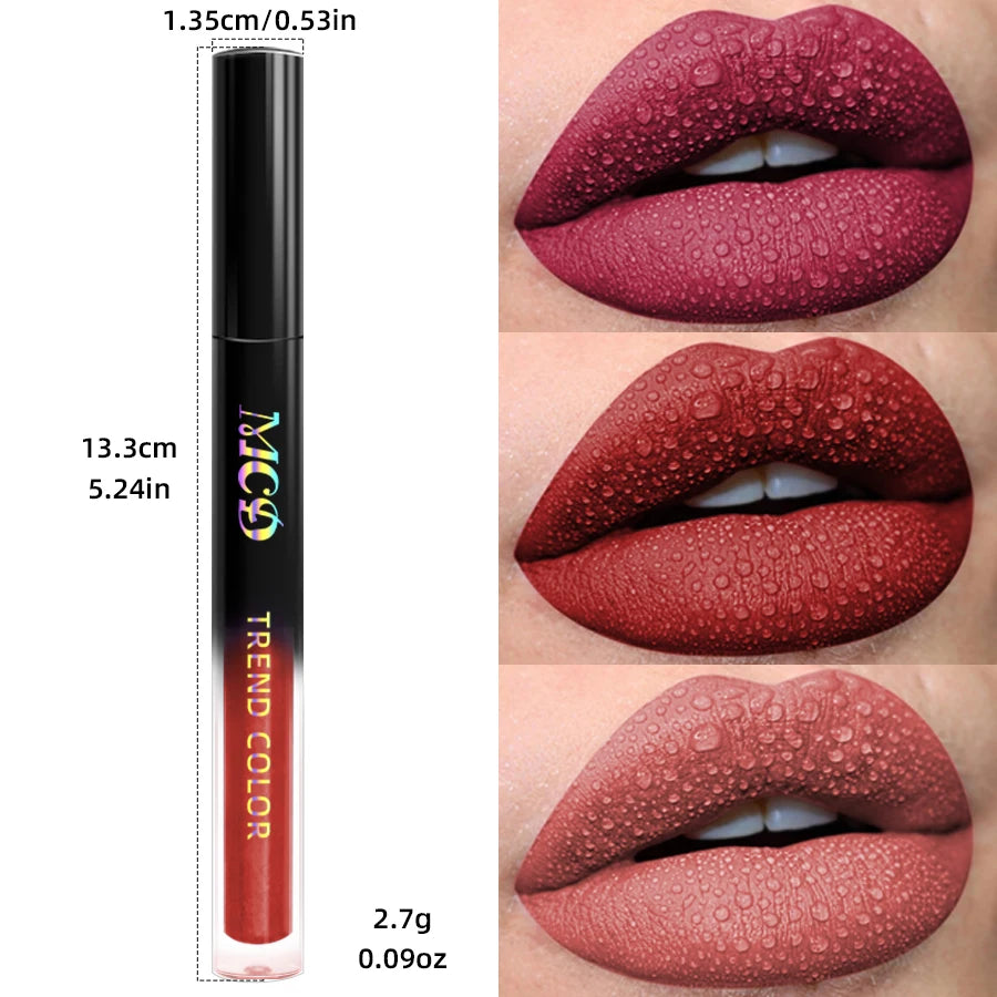 Velvet Matte Lip Gloss – 19 Waterproof Shades