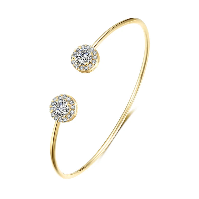 Luxury Geometry Gold Color Cuff Bangles For Women