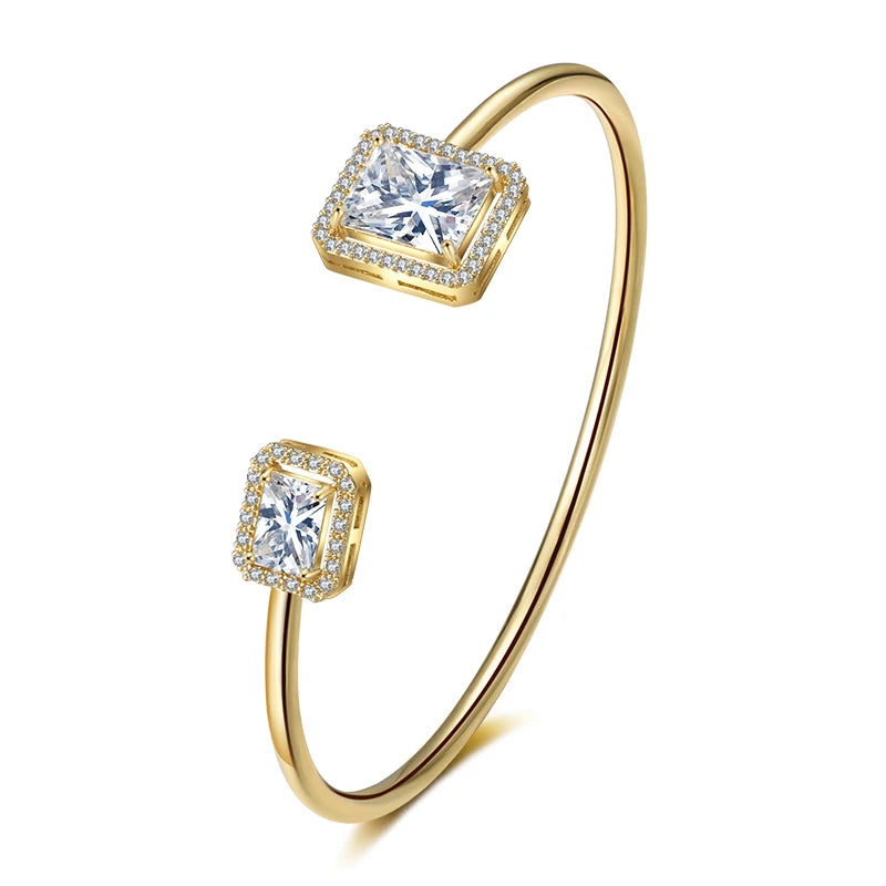 Luxury Geometry Gold Color Cuff Bangles For Women