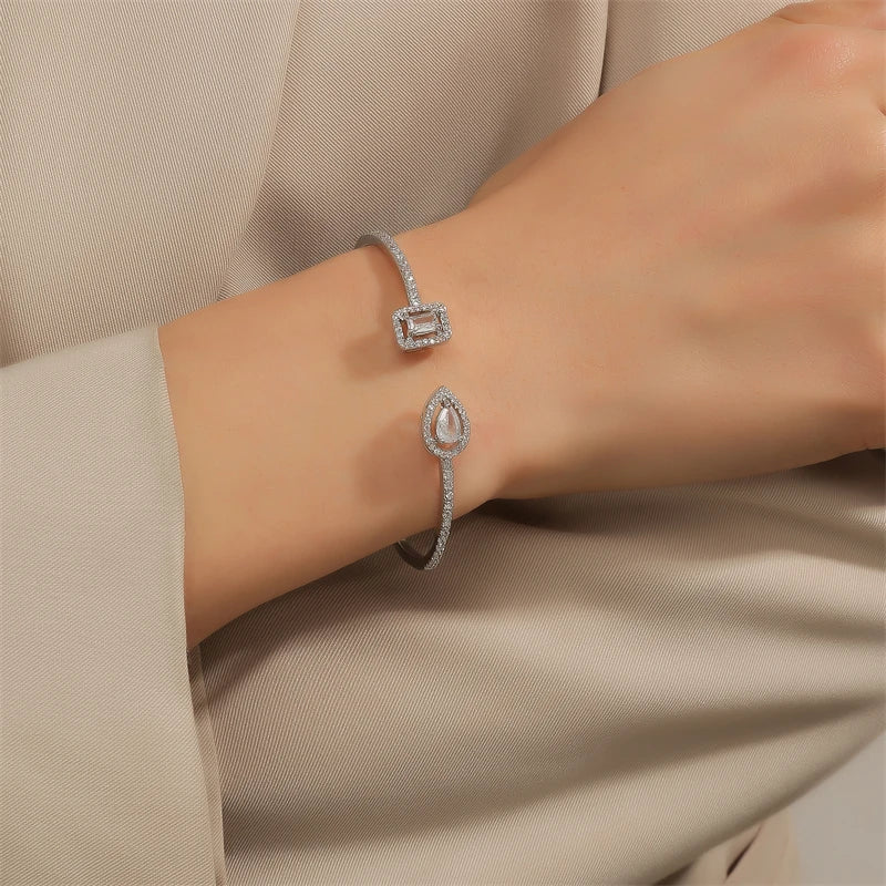 Luxury Geometry Gold Color Cuff Bangles For Women