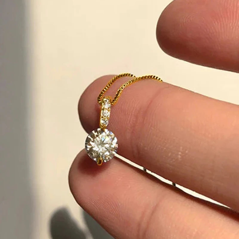 Neckles Round Cubic Zirconia Simple and Elegant Women's