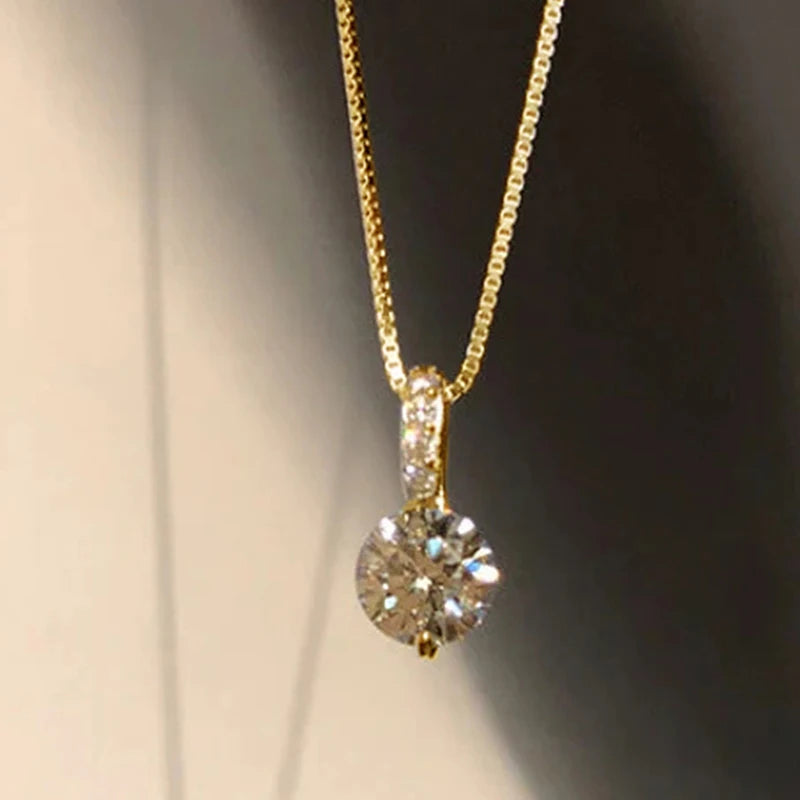 Neckles Round Cubic Zirconia Simple and Elegant Women's