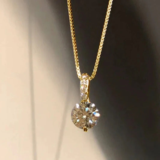 Neckles Round Cubic Zirconia Simple and Elegant Women's